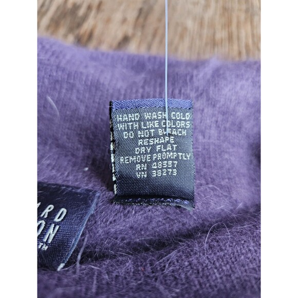 Vtg Hillard & Hanson L Purple Angora Blend Knit Sweater Cowl Neck 90S Y2K NWT - Picture 6 of 10